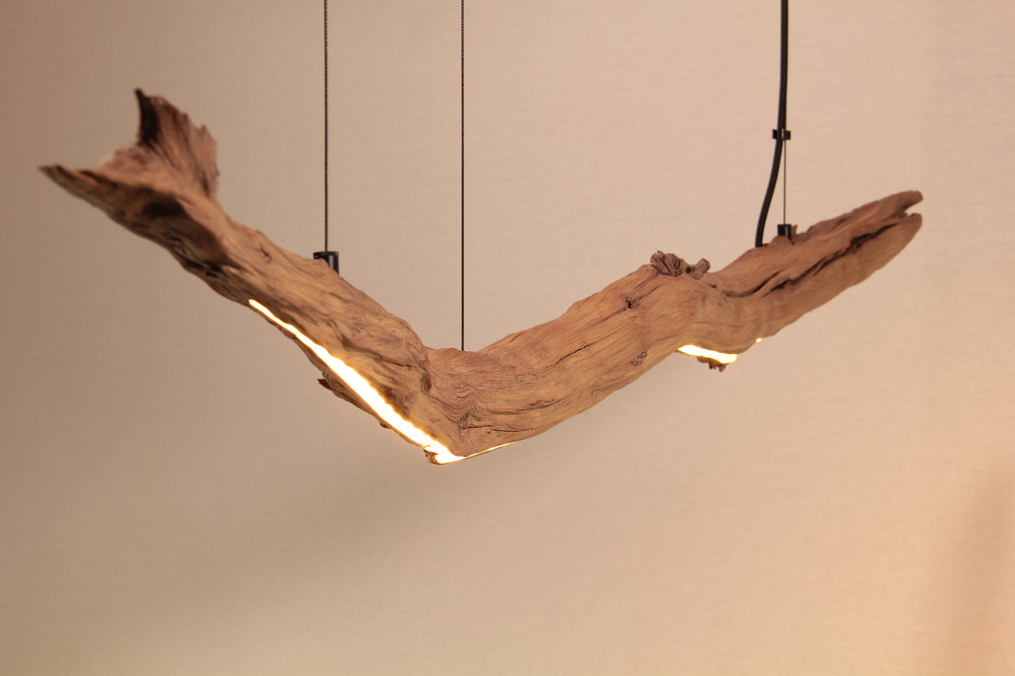 Lampe de table / bande LED / branche de chêne de 130 cm