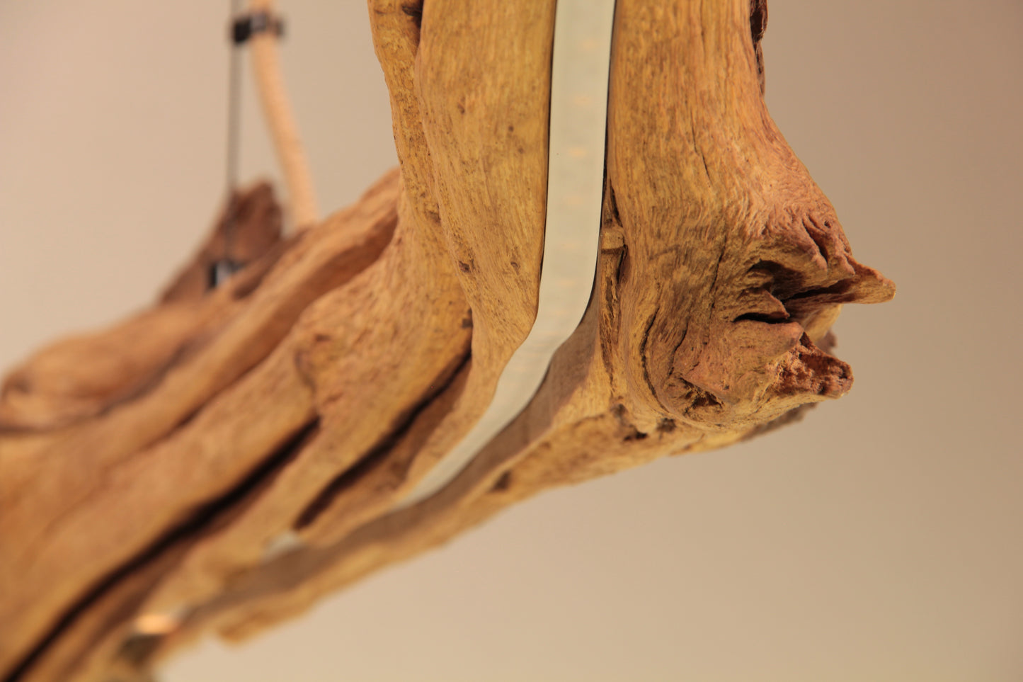 Lampada da tavolo da pranzo - pezzo unico fatto a mano - ramo di quercia di 164 cm