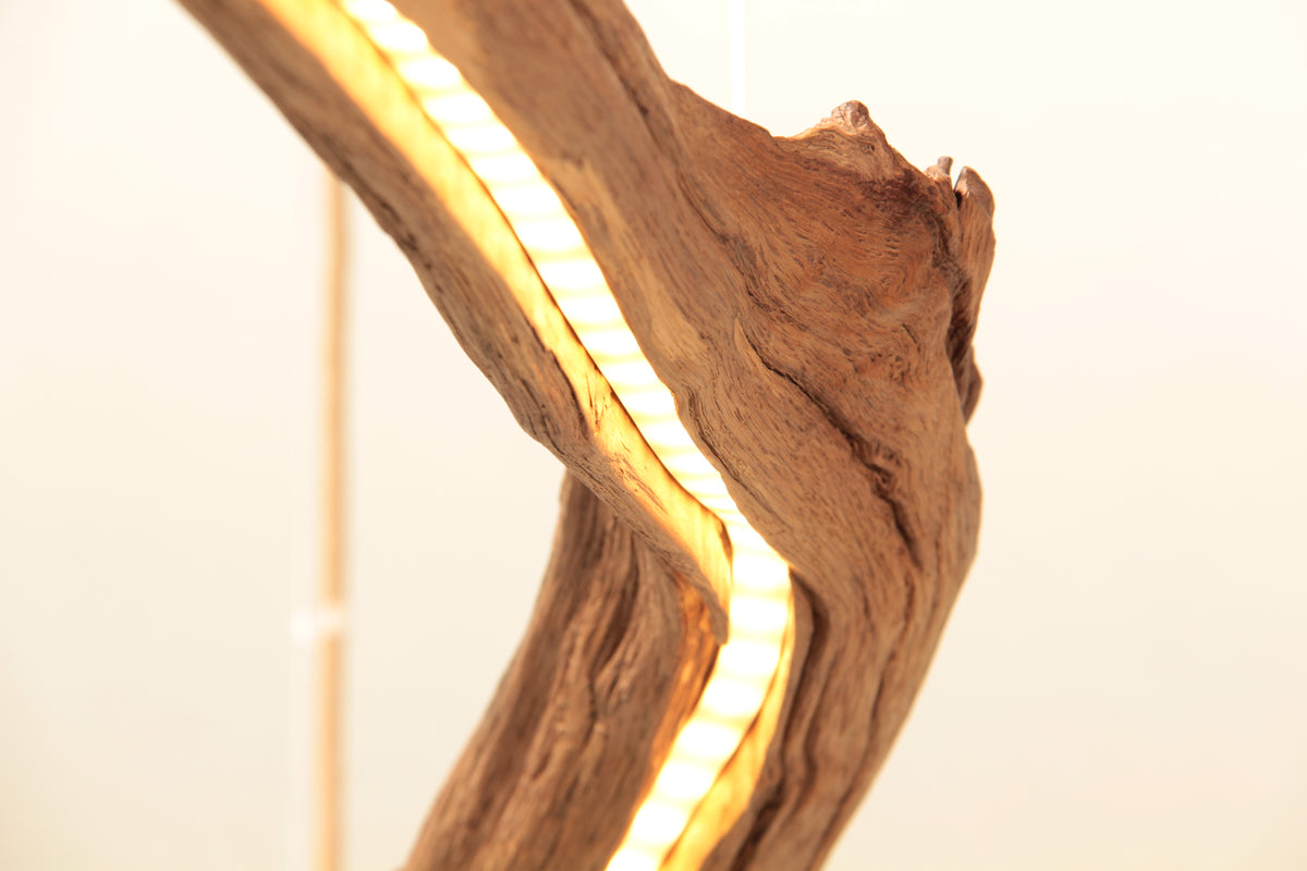 LED lampada da tavolo da pranzo - pezzo unico fatto a mano - 177cm ramo di quercia