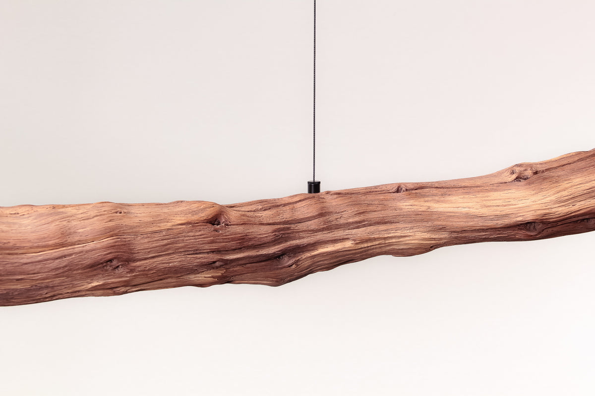 Lampada da tavolo da pranzo - pezzo unico fatto a mano - 178cm ramo di quercia