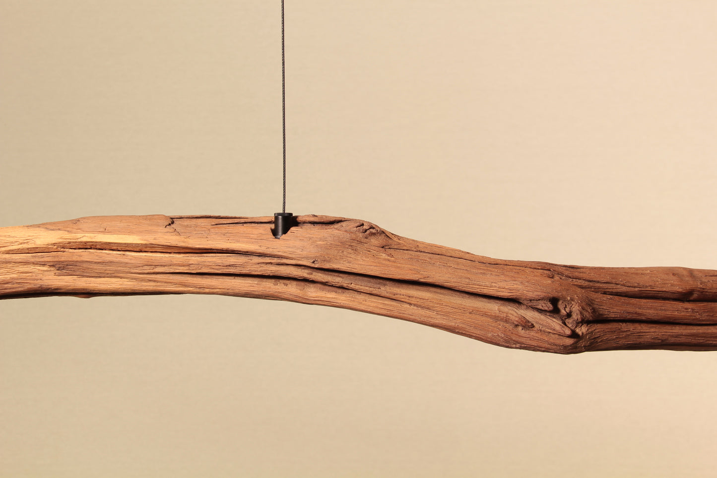 Lampada da tavolo da pranzo - pezzo unico fatto a mano - ramo di quercia di 151 cm