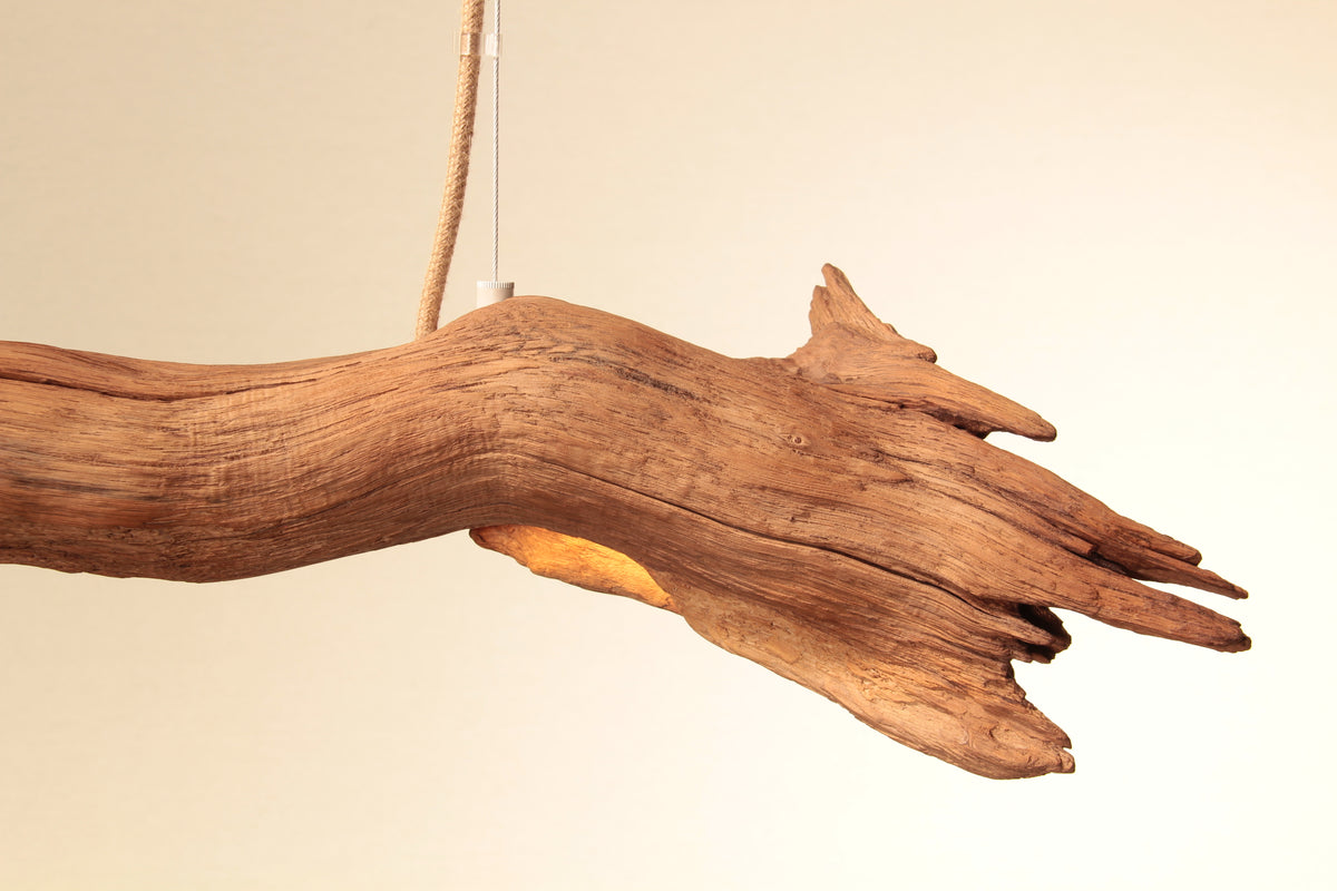 Dining table lamp - handmade unique piece - 80cm oak branch