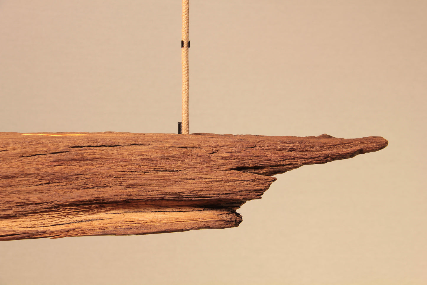 Lampada da tavolo da pranzo  - pezzo unico fatto a mano - trave di quercia di 121 cm