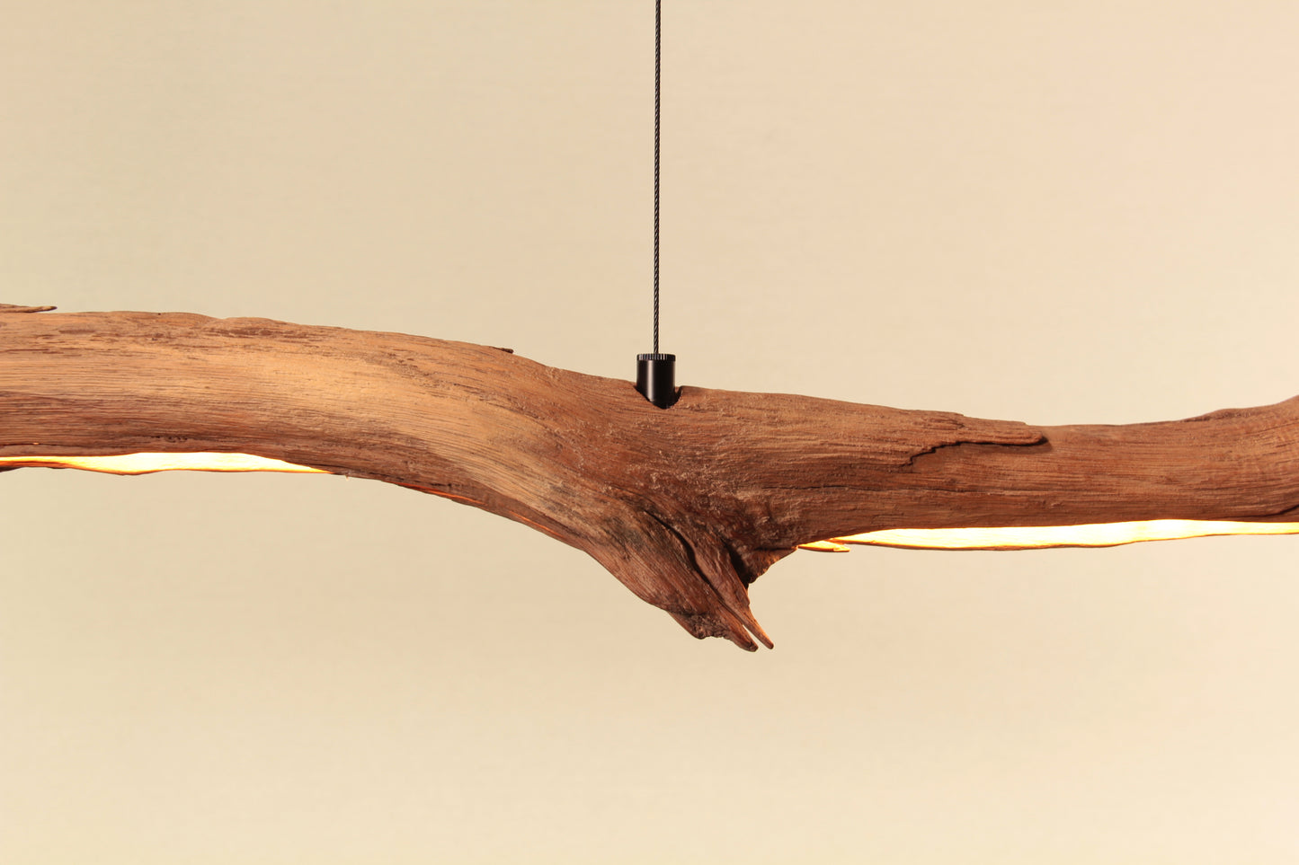 Lampe de table à manger - pièce unique fabriquée à la main - branche de chêne de 170 cm