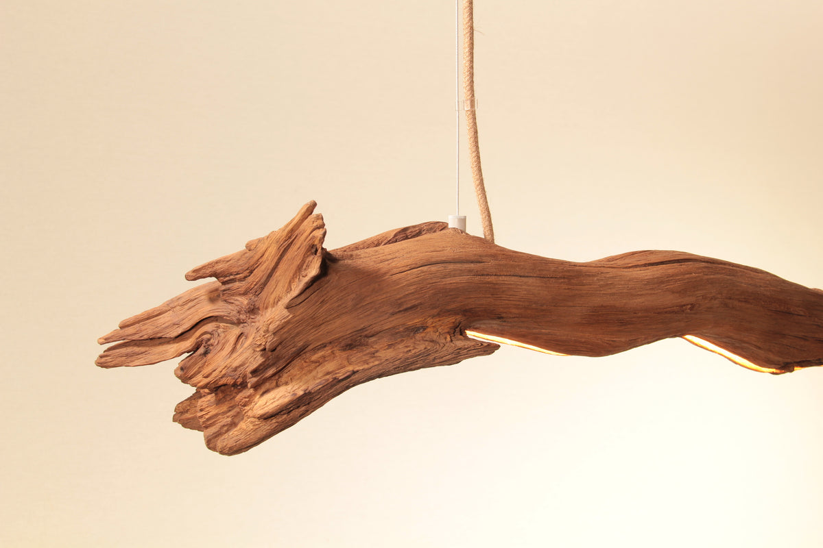 Dining table lamp - handmade unique piece - 80cm oak branch
