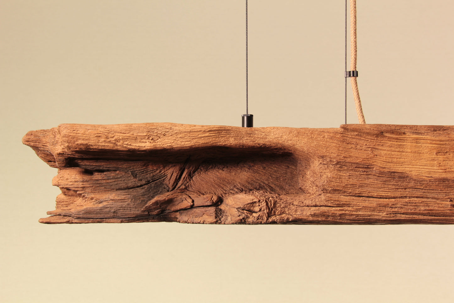 Lampe de table à manger - fait main pièce unique - 90cm poutre en chêne