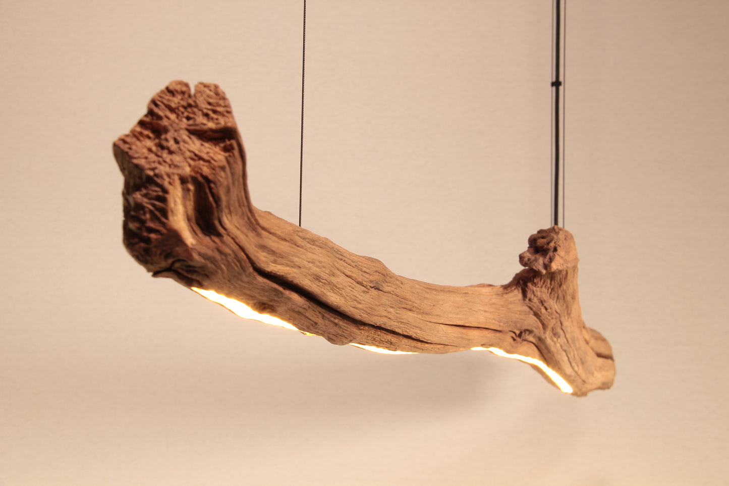 Lampada da tavolo da pranzo - pezzo unico fatto a mano - 155cm ramo di quercia