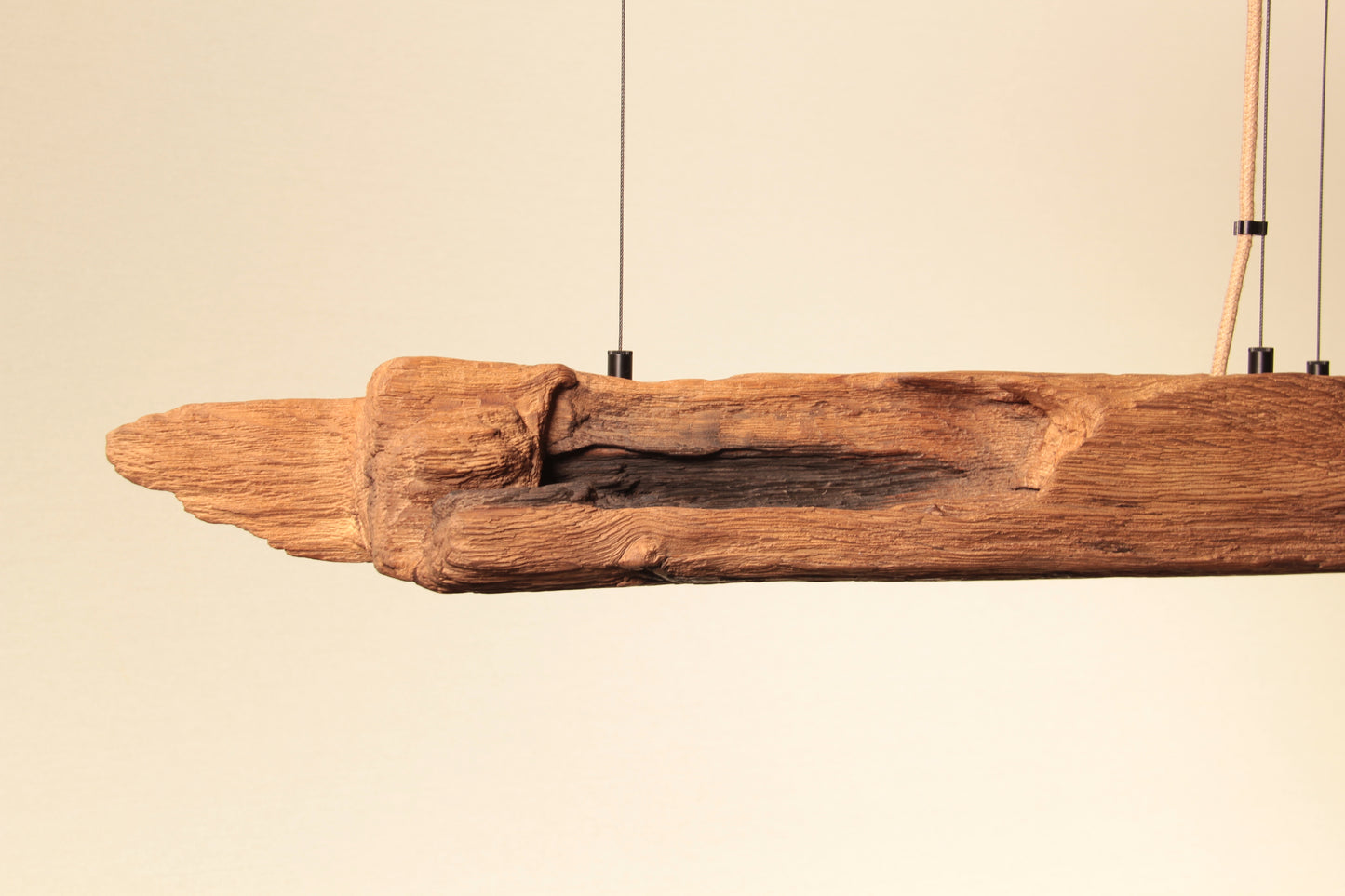 Lampe de table à manger - fait main pièce unique - 90cm poutre en chêne