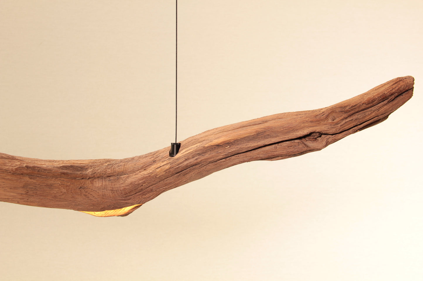 Lampada da tavolo da pranzo - pezzo unico fatto a mano - ramo di quercia da 163cm