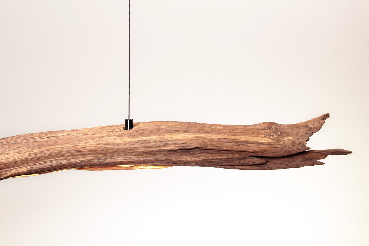 Lampada da tavolo da pranzo - pezzo unico fatto a mano - 178cm ramo di quercia