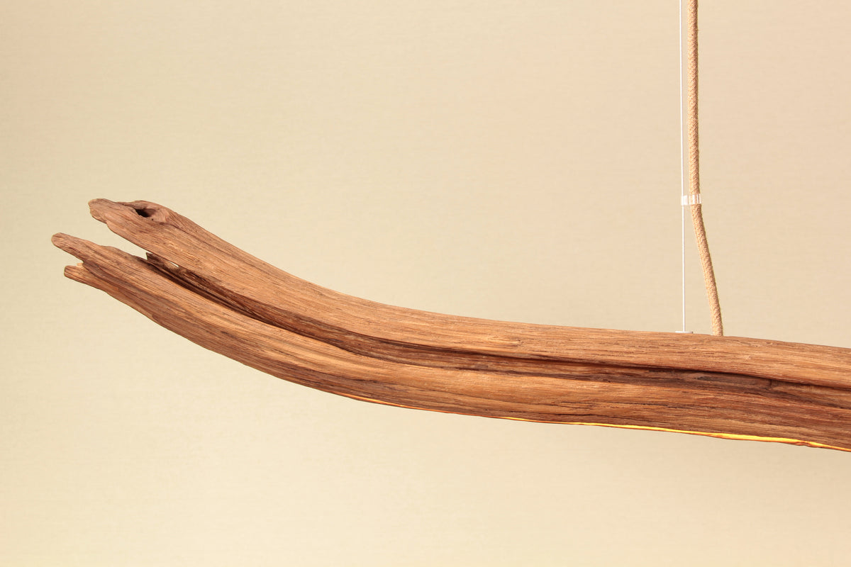 Lampe de table à manger - fait main pièce unique - 229cm branche de chêne