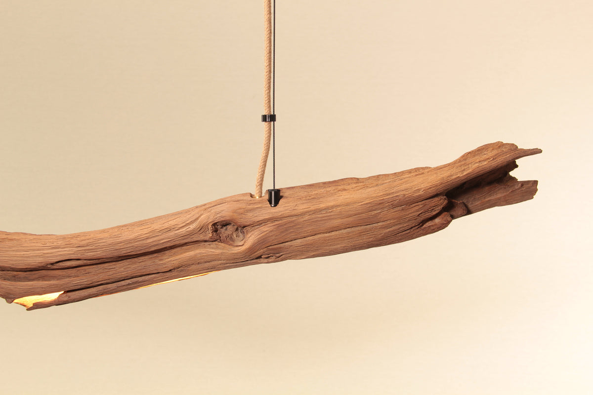 Lampe de table à manger - fait main pièce unique - 113cm branche de chêne