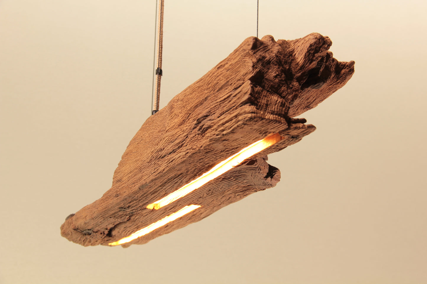 Lampe de table à manger - fait main pièce unique - 90cm poutre en chêne