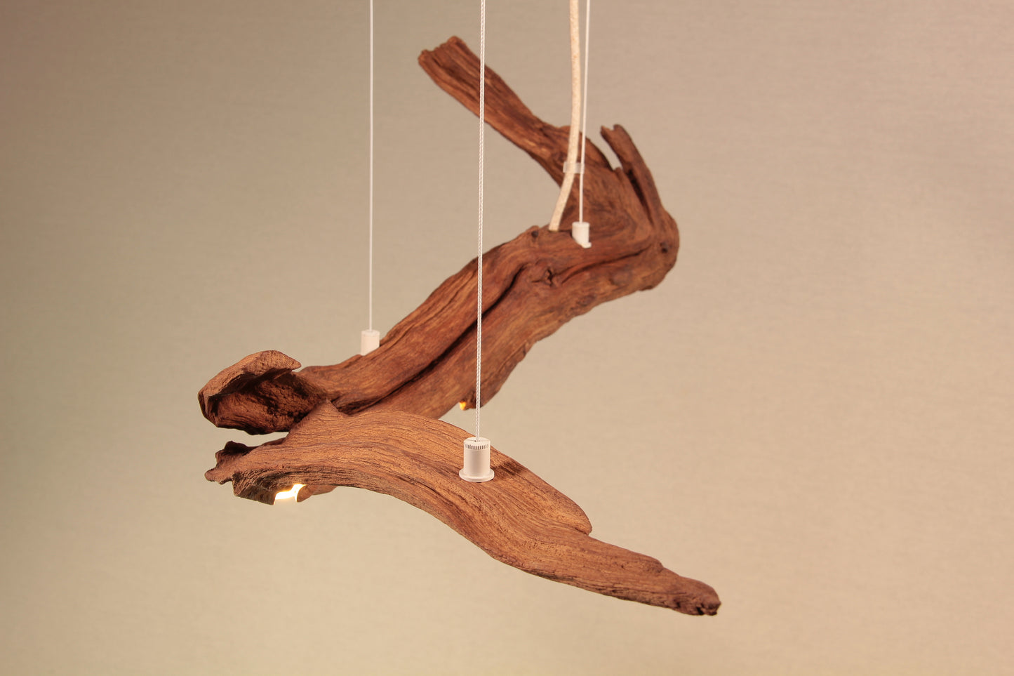 LED lampe de table à manger - fait main pièce unique - 84cm branche de chêne