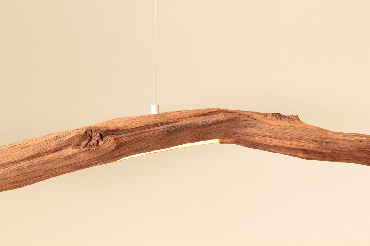 LED lampada da tavolo da pranzo - pezzo unico fatto a mano - 177cm ramo di quercia