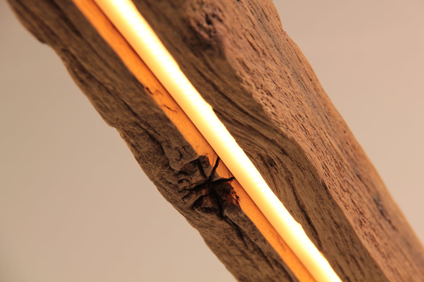 Lampada da tavolo da pranzo - pezzo unico fatto a mano - trave di quercia da 100 cm