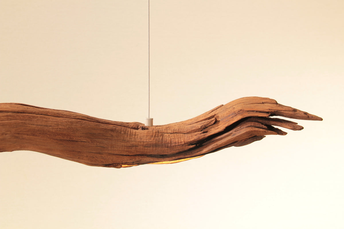 Dining table lamp - handmade unique piece - 80cm oak branch
