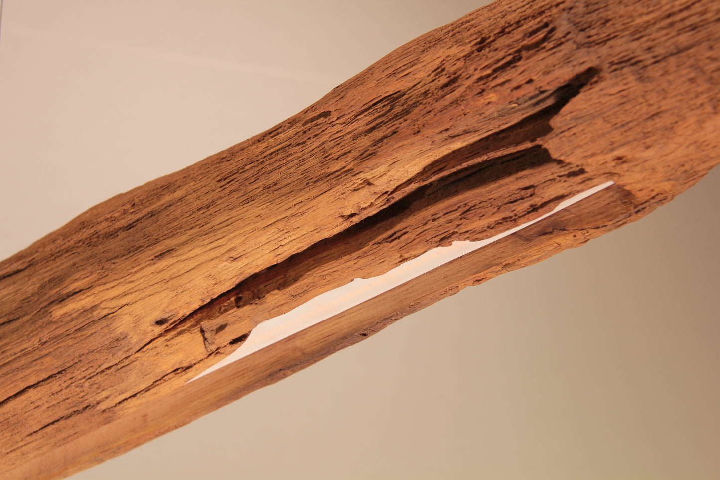 Lampada da tavolo da pranzo - pezzo unico fatto a mano - trave in rovere 134cm