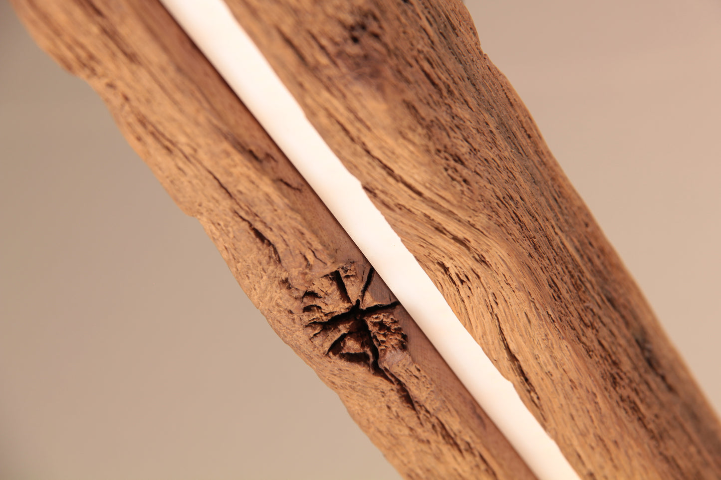 Lampada da tavolo da pranzo - pezzo unico fatto a mano - trave di quercia da 100 cm