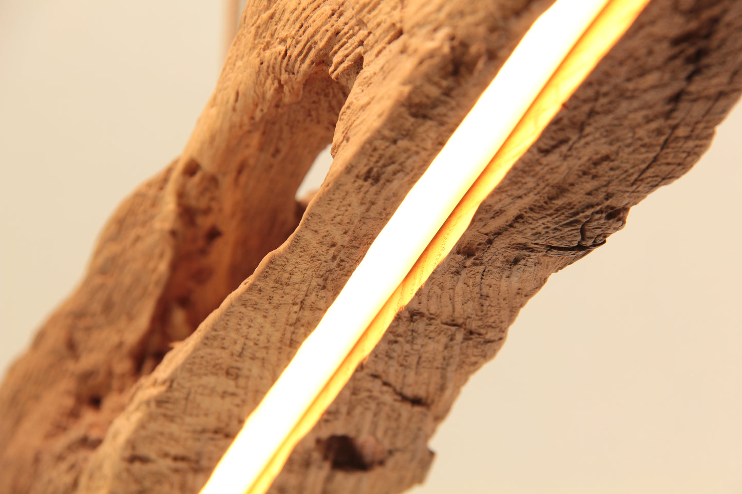 Lampe de table à manger - fait main pièce unique - 126cm poutre en chêne