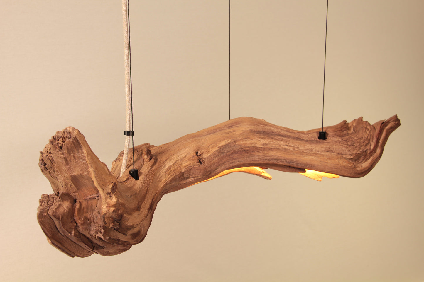 Lampada da tavolo da pranzo  - pezzo unico fatto a mano - ramo di quercia da 75 cm