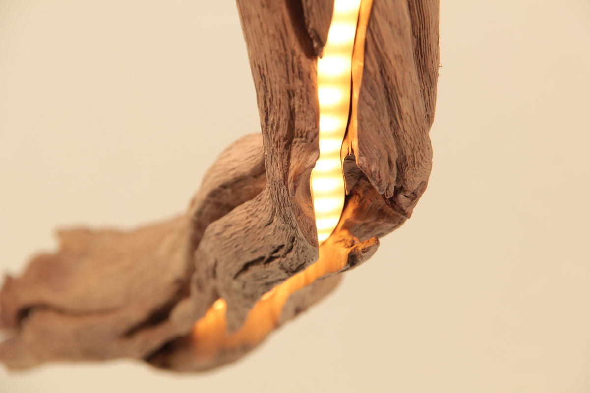 Lampe de table à manger - fait main pièce unique - 113cm branche de chêne
