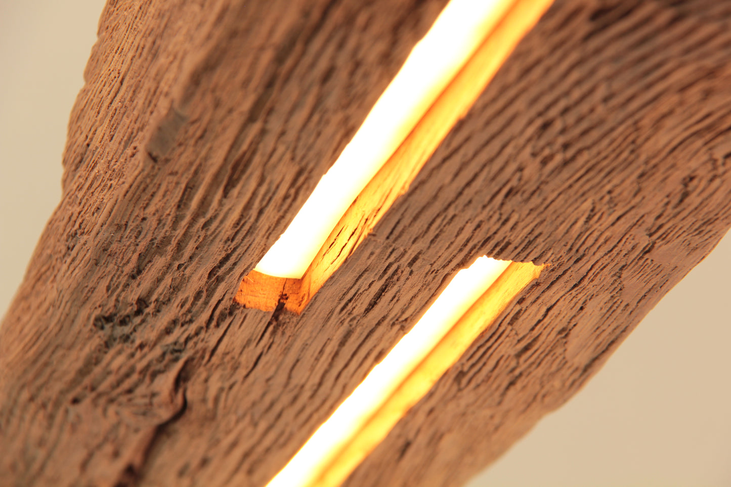 Lampe de table à manger - fait main pièce unique - 90cm poutre en chêne