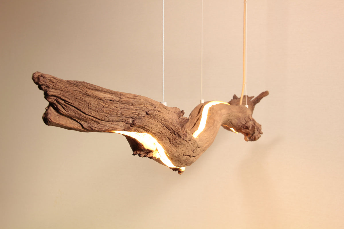 Dining table lamp / LED strip / 147 cm oak branch