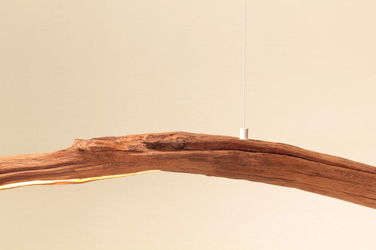 LED lampada da tavolo da pranzo - pezzo unico fatto a mano - 177cm ramo di quercia