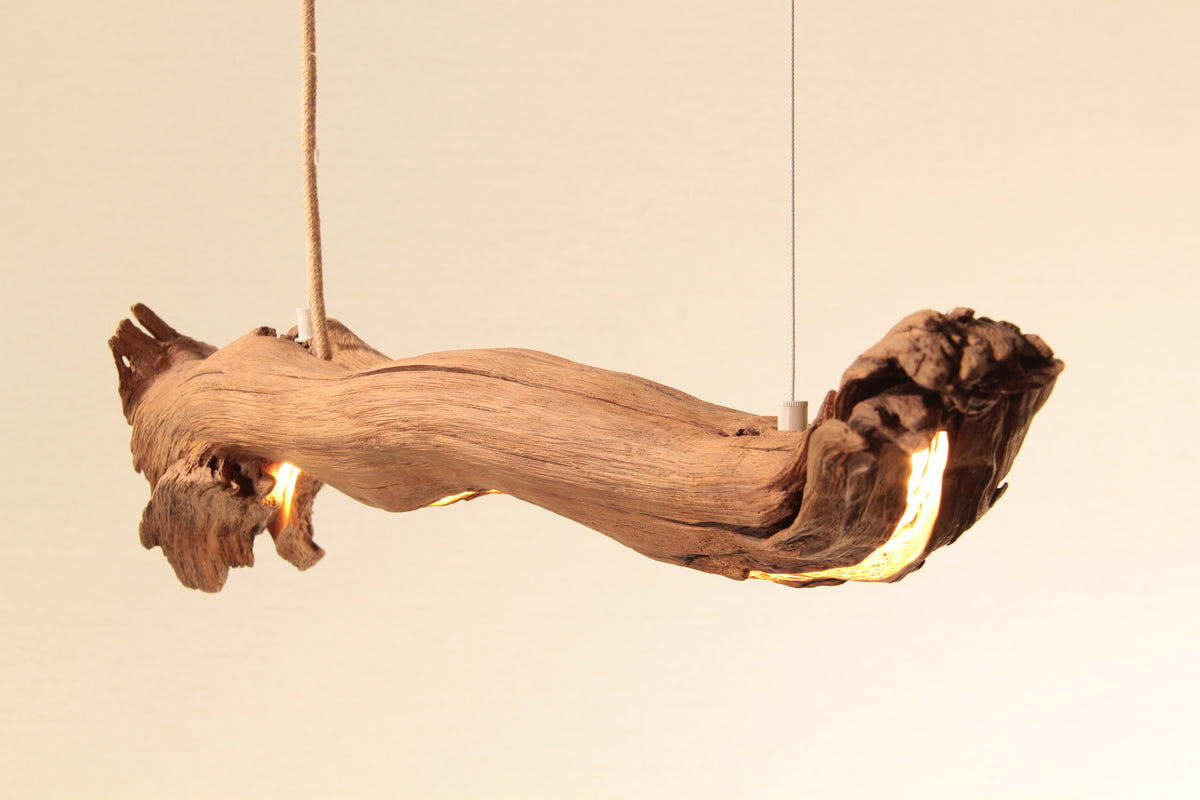 Dining table lamp - handmade unique piece - 80cm oak branch