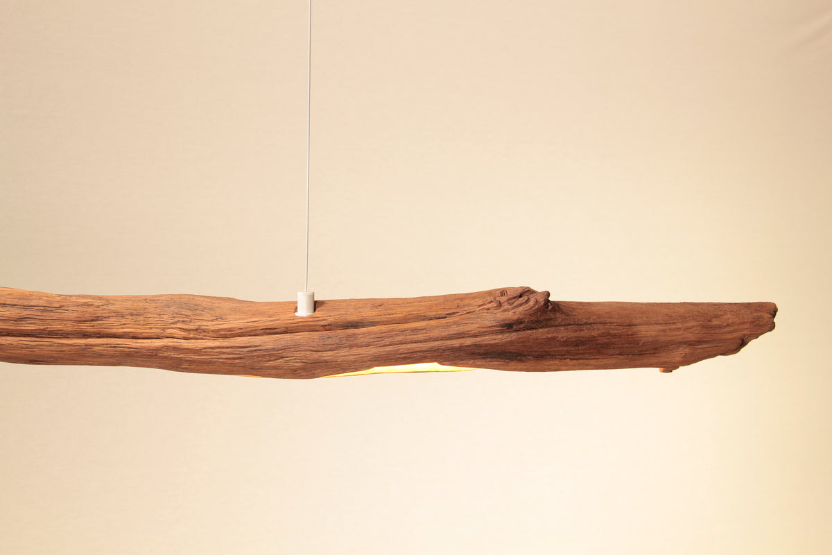 LED lampada da tavolo da pranzo - pezzo unico fatto a mano - 177cm ramo di quercia