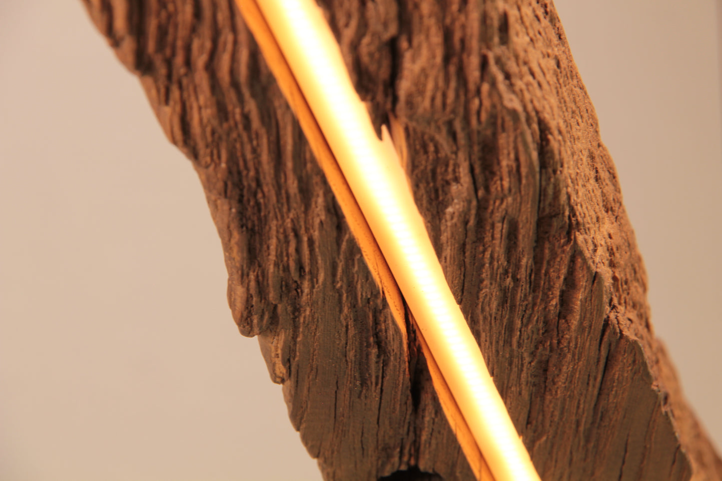 Lampada da tavolo da pranzo  - pezzo unico fatto a mano - trave di quercia di 121 cm