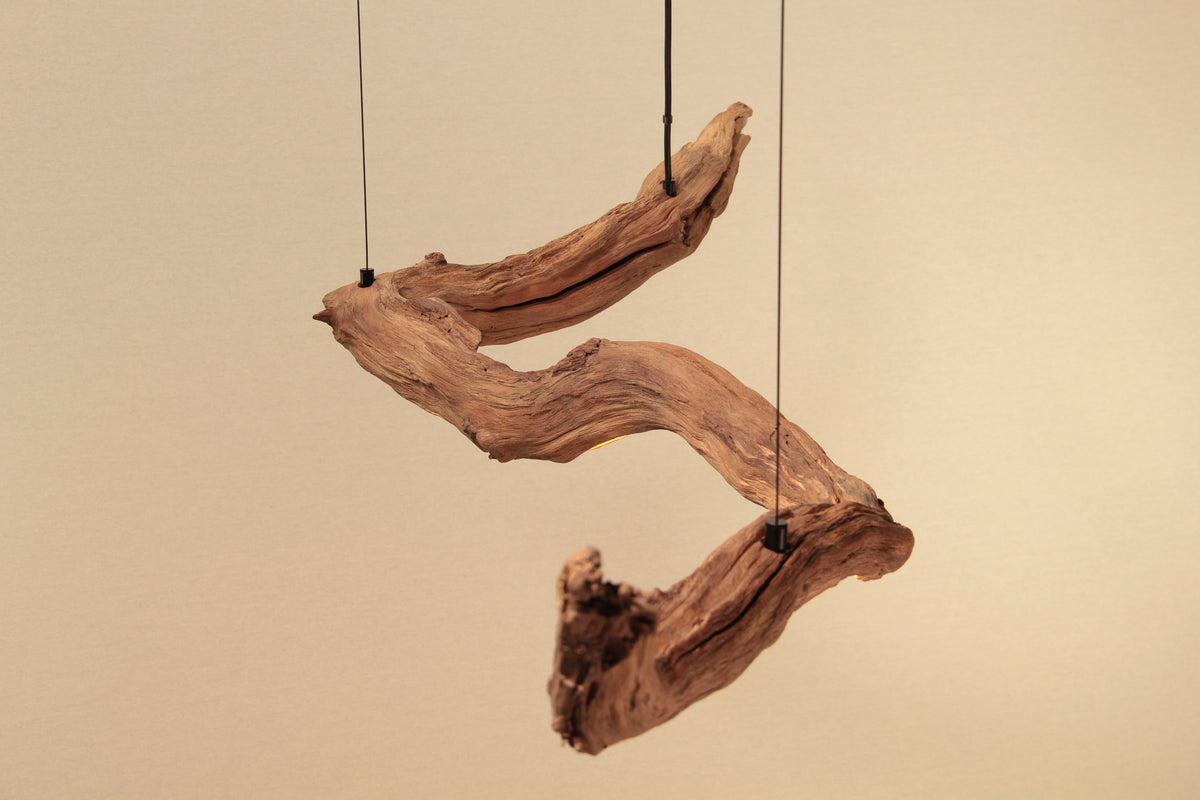 Dining table lamp - handmade unique piece - 176cm oak branch