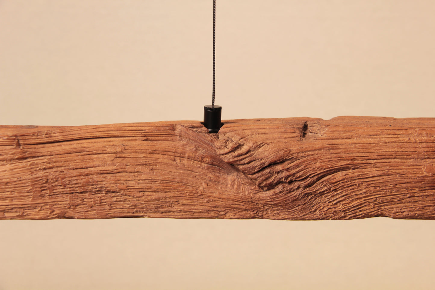 Lampada da tavolo da pranzo - pezzo unico fatto a mano - trave di quercia da 100 cm