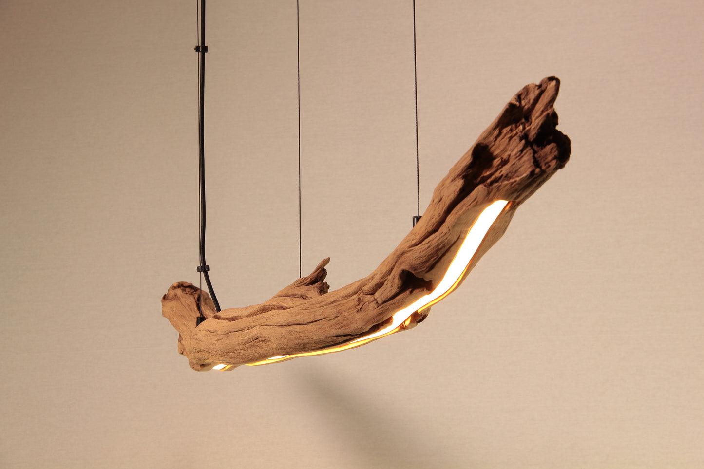 Lampe de table / bande LED / 149 cm branche de chêne