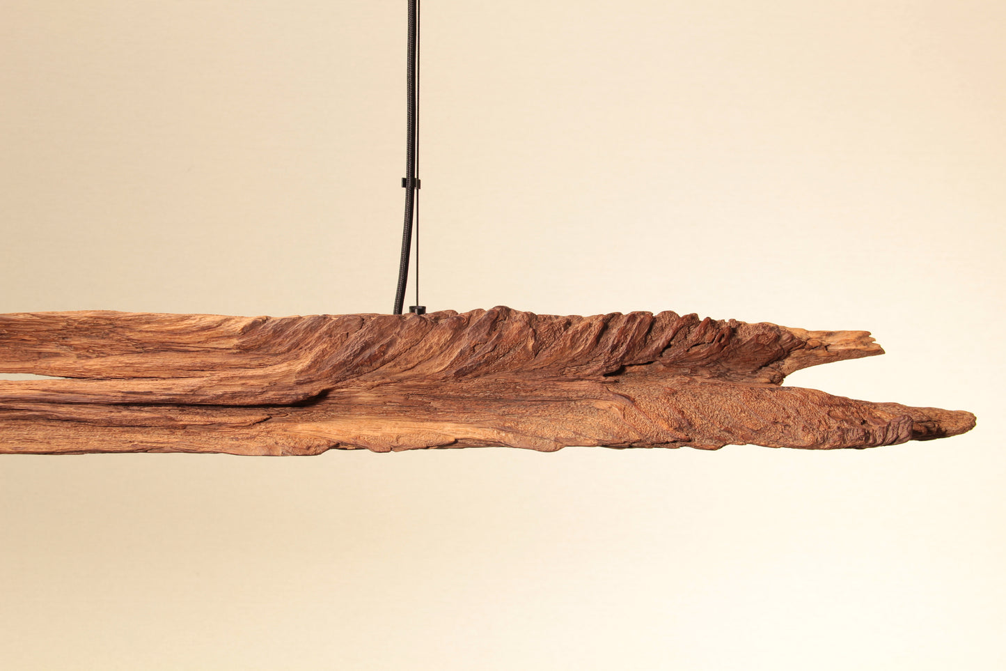 Dining table lamp - handmade unique piece - 198cm oak beam