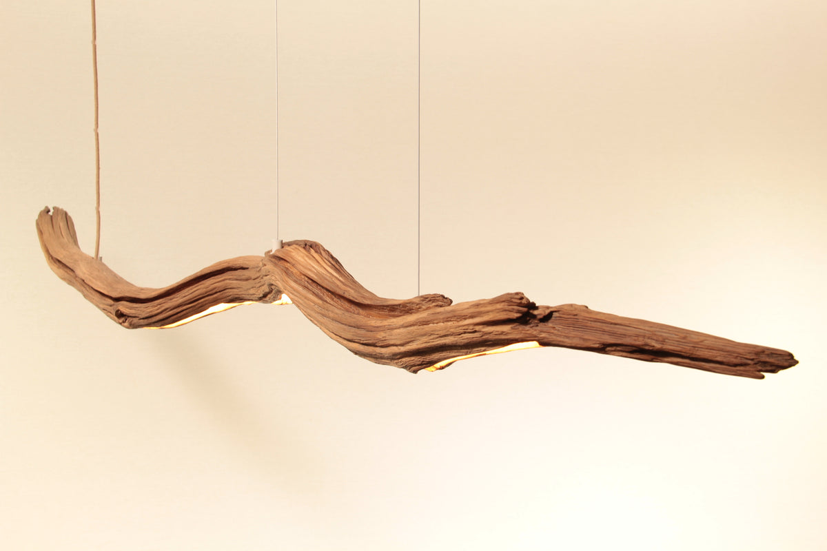 Lampe de table à manger - fait main pièce unique - 229cm branche de chêne