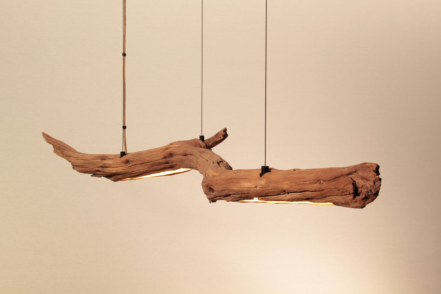 Dining table lamp - handmade unique piece - 128cm oak branch