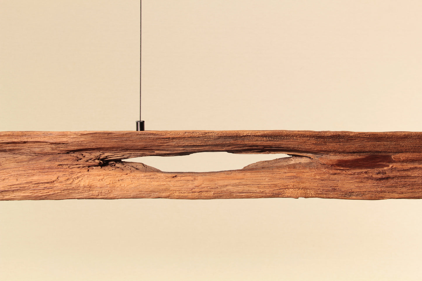 Dining table lamp - handmade unique piece - 198cm oak beam