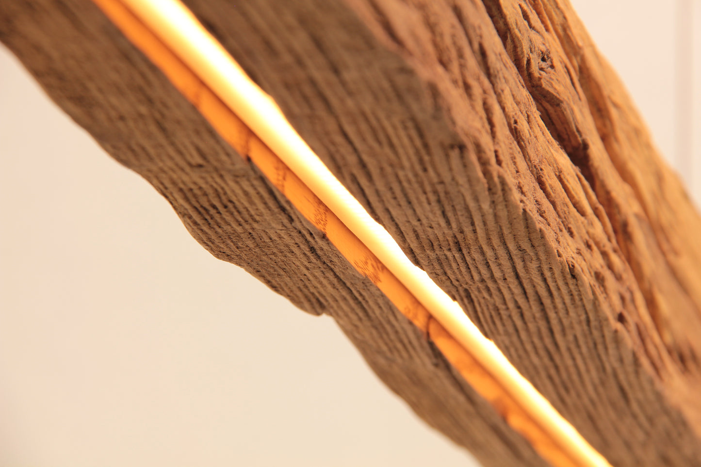 Lampada da tavolo da pranzo - pezzo unico fatto a mano - trave in rovere 170cm