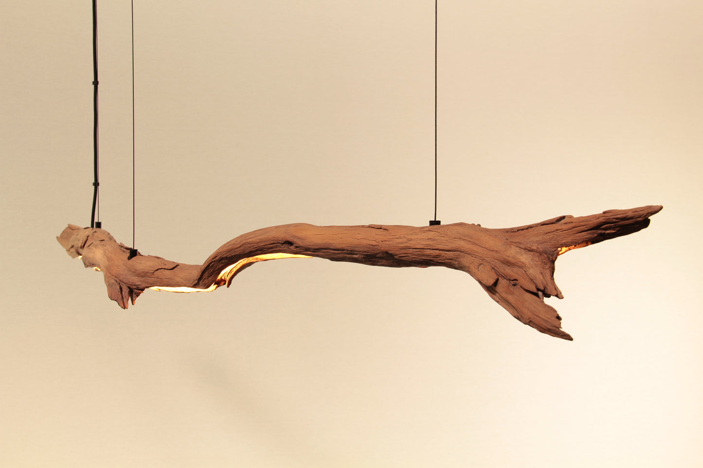 Lampe de table à manger - pièce unique fabriquée à la main - branche de chêne de 170 cm