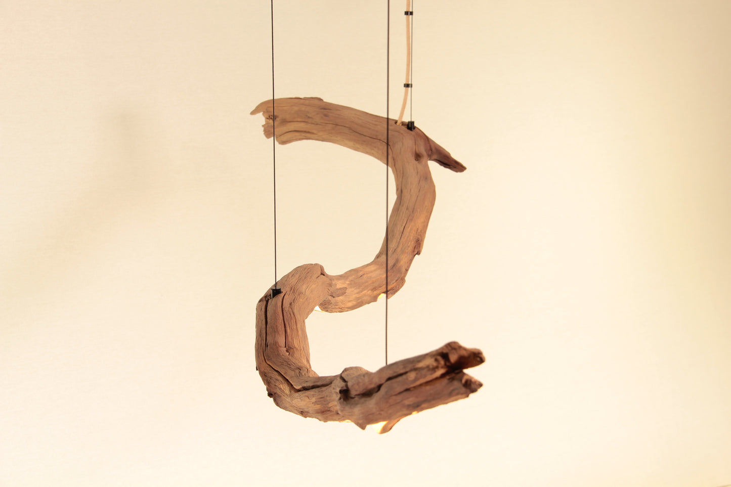 Lampada da tavolo da pranzo - pezzo unico fatto a mano - ramo di quercia di 184 cm
