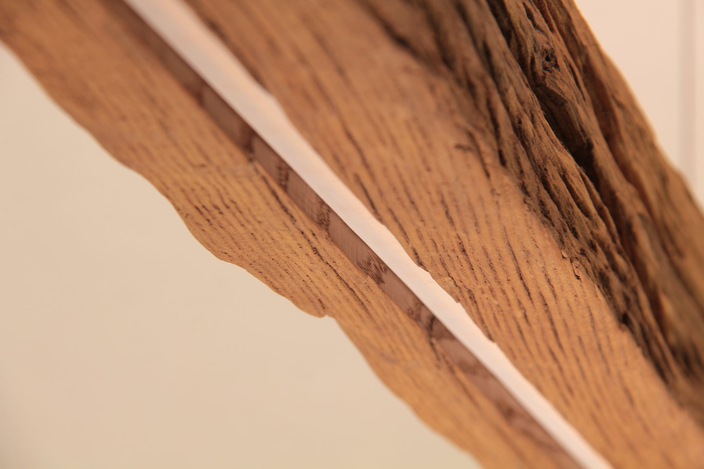 Lampada da tavolo da pranzo - pezzo unico fatto a mano - trave in rovere 170cm