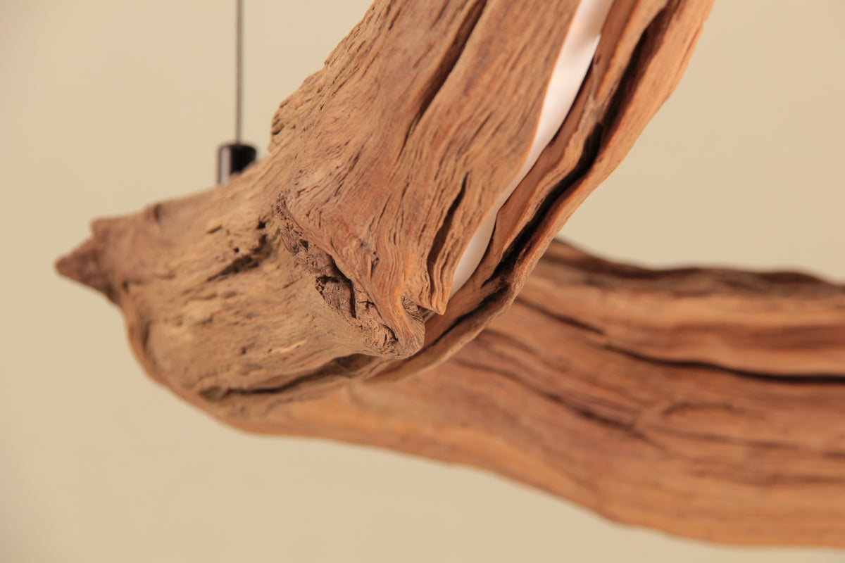 Dining table lamp - handmade unique piece - 176cm oak branch