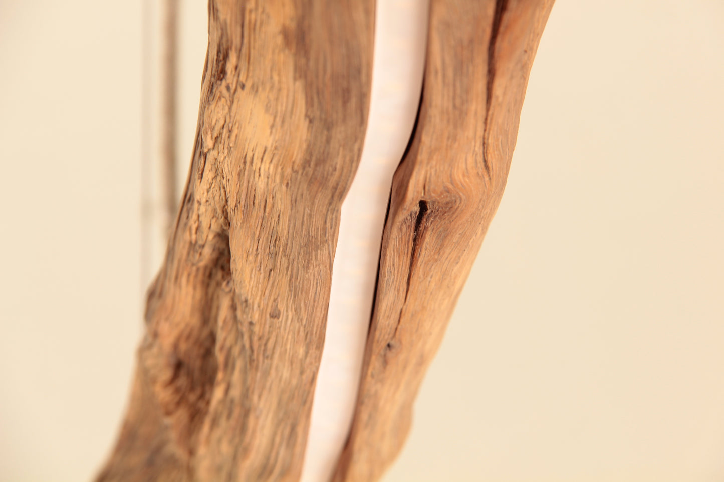 Lampada da tavolo da pranzo - pezzo unico fatto a mano - ramo di quercia di 128 cm