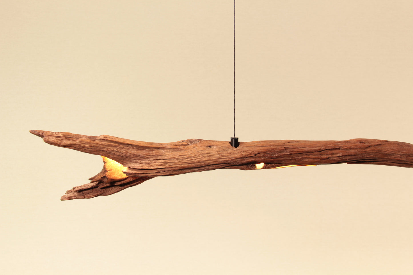 Lampe de table à manger - pièce unique fabriquée à la main - branche de chêne de 170 cm