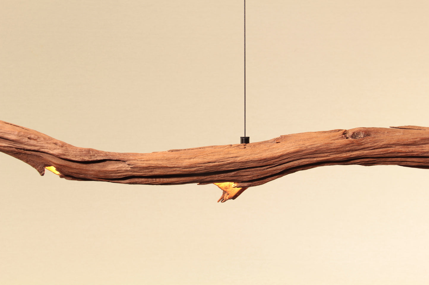 Lampe de table à manger - pièce unique fabriquée à la main - branche de chêne de 170 cm