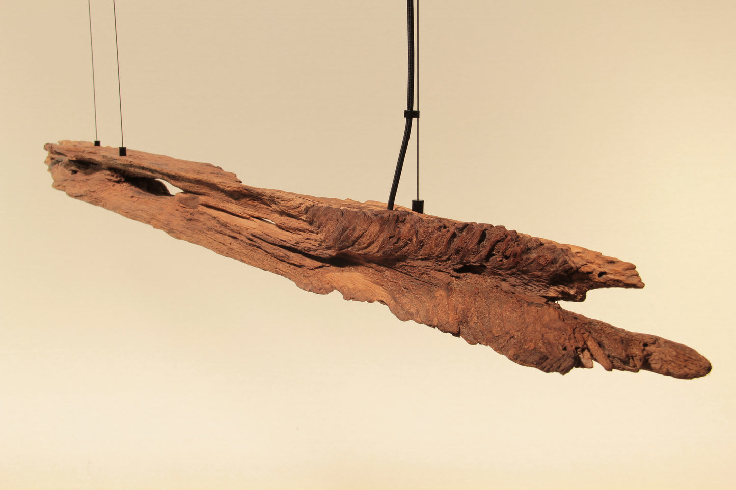 Dining table lamp - handmade unique piece - 198cm oak beam
