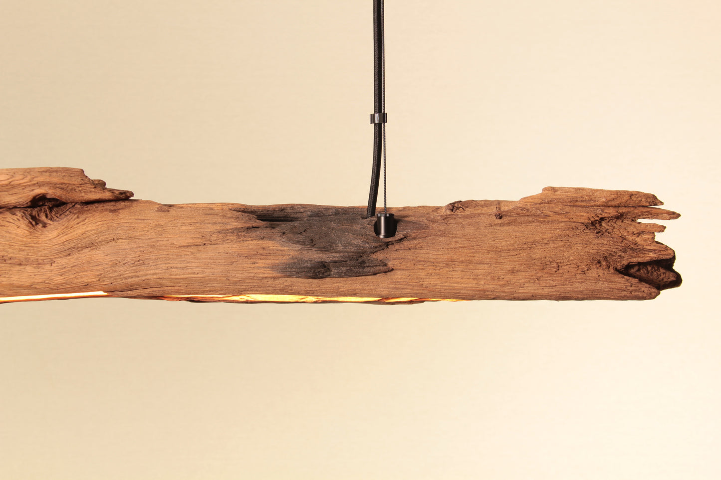 Lampe de table à manger - fait main pièce unique - 123cm poutre en chêne