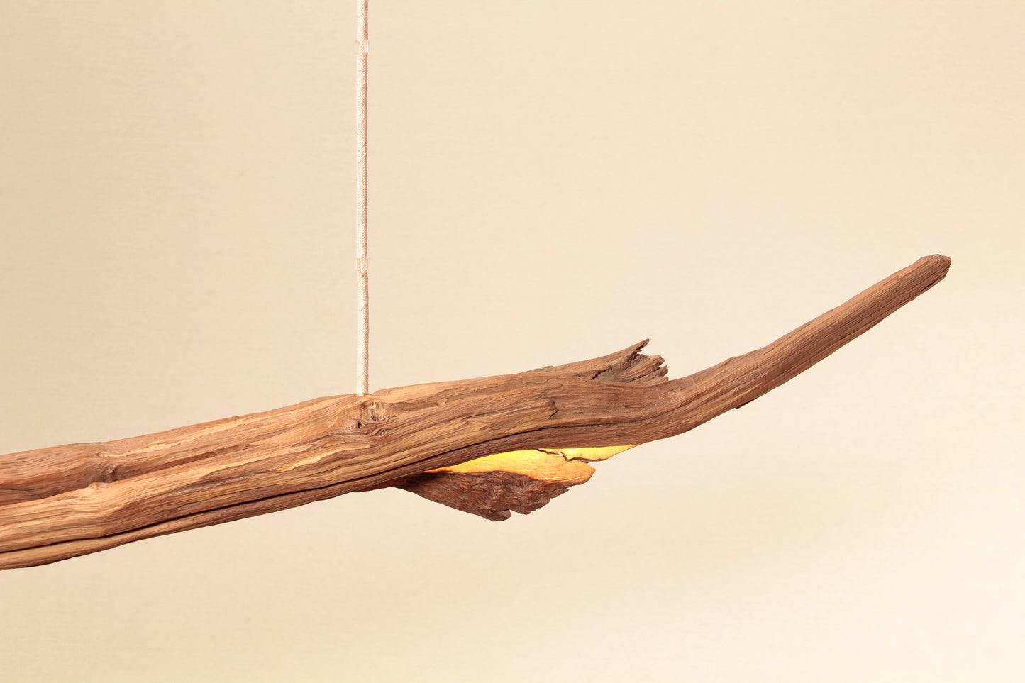 Dining table lamp - handmade unique piece - 187cm oak branch